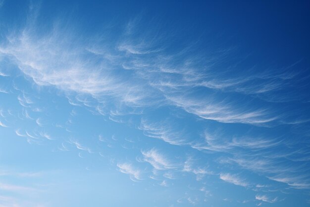 Des nuages cirrus qui traversent le ciel.