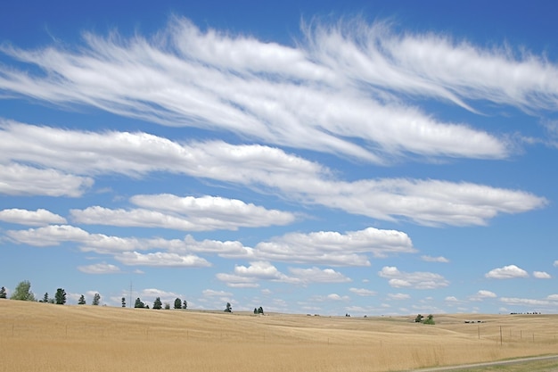 Des nuages cirrus qui traversent le ciel.