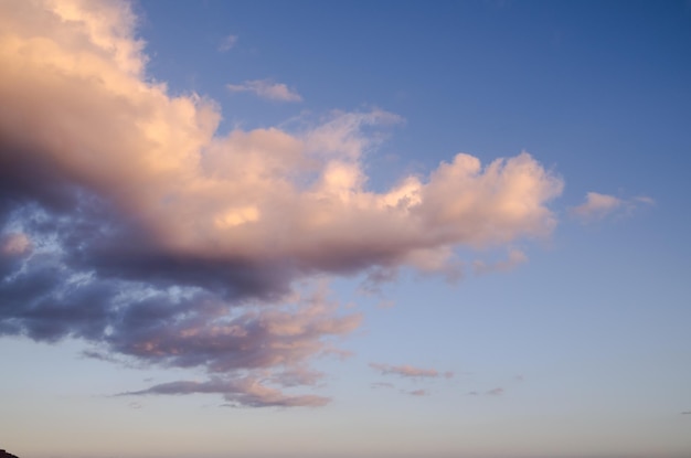 Nuages colorés au coucher du soleil