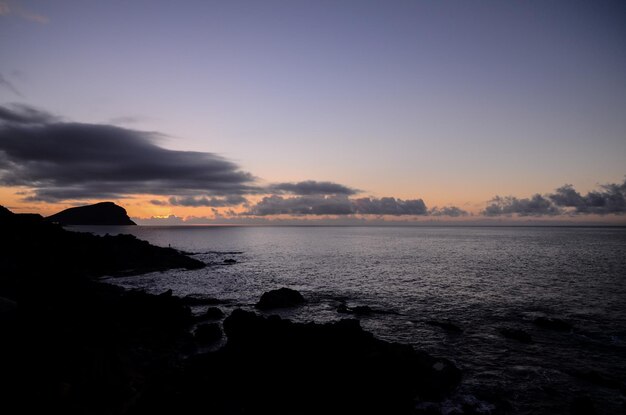 Nuages colorés au coucher du soleil