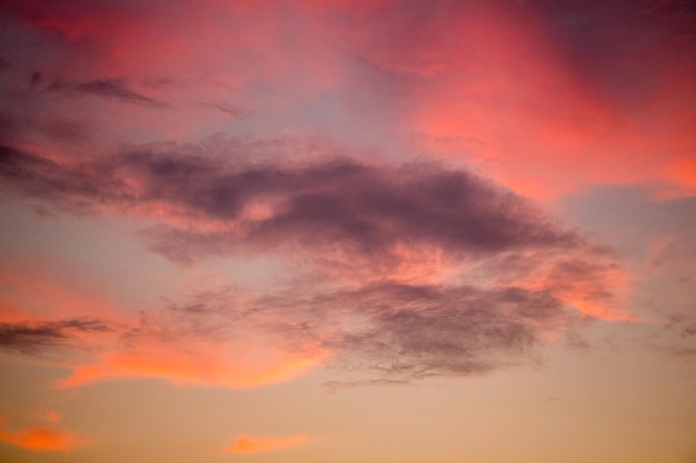 Nuages colorés et légers dans le ciel