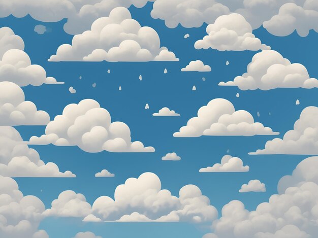 Photo des nuages de cumulus gonflés parsèment le ciel.