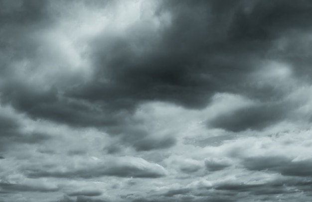 Nuages duveteux gris et blancs.