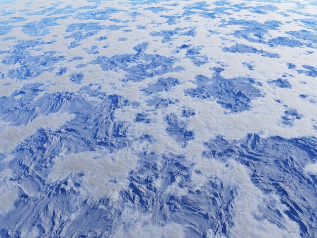 Nuages de haute altitude au-dessus des montagnes spectaculaires arrière-plan de rendu 3d