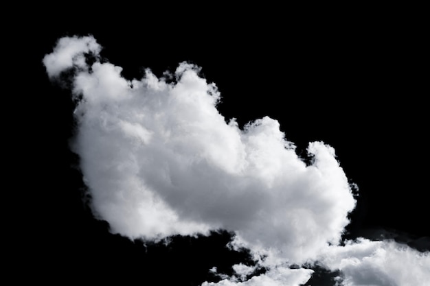 des nuages moelleux blancs isolés sur un clipart de fond noir