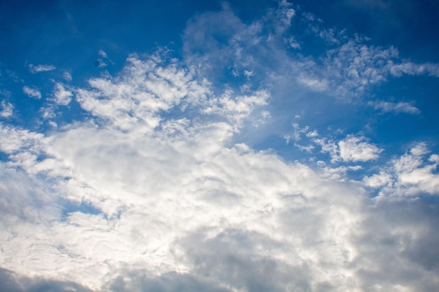 Nuages moelleux sur un ciel venteux.