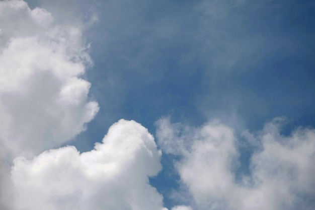 Nuages sur la nature du ciel bleu avec fond d'écran de l'espace