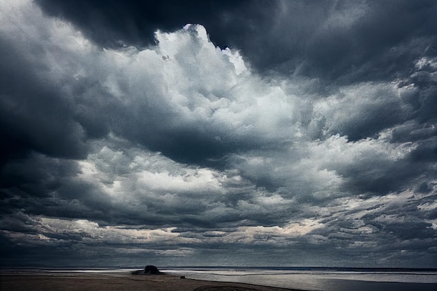 nuages d'orage au-dessus de la mer