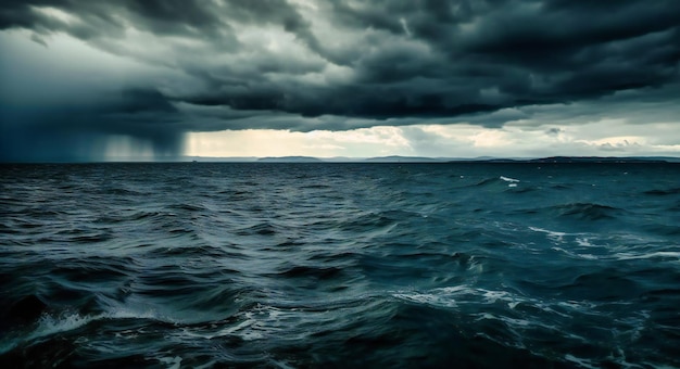 Nuages d'orage au-dessus d'un océan