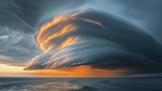 Des nuages d'orage se rassemblent au-dessus de l'océan