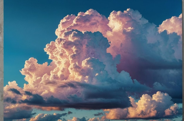 Des nuages pastel contre un bleu