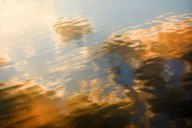 Nuages réfléchis sur la surface de l'eau