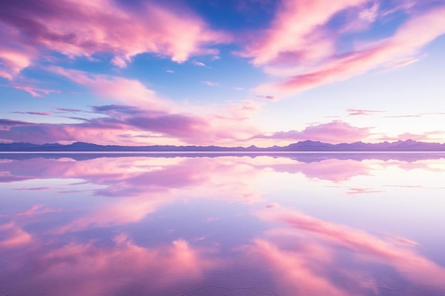 nuages roses sur les montagnes