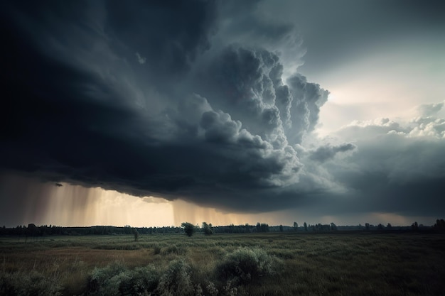 Nuages sombres orageux créés avec l'IA générative