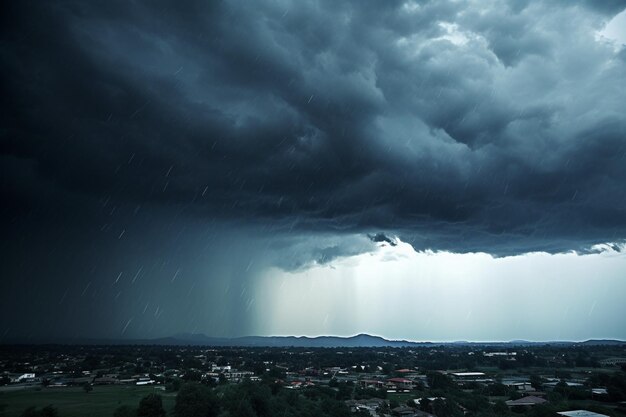 Des nuages sombres par temps pluvieux