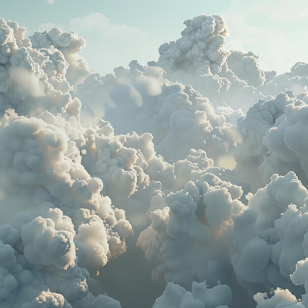 Photo des nuages de style photoréaliste rendus en 3d