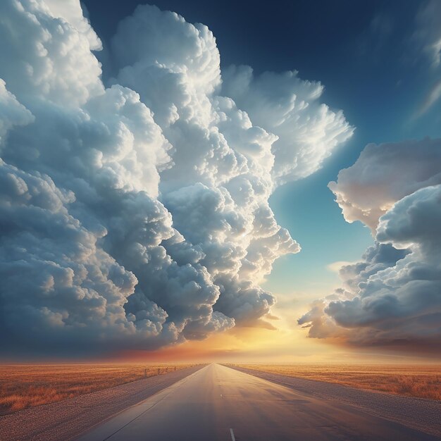 Photo des nuages de style photoréaliste rendus en 3d