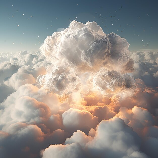 Photo des nuages de style photoréaliste rendus en 3d