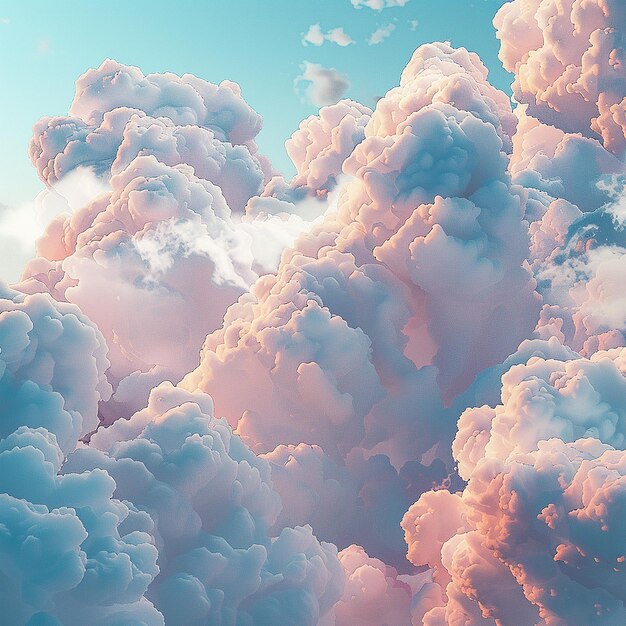 Photo des nuages de style photoréaliste rendus en 3d