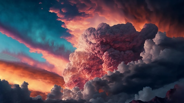 Des nuages de tempête d'art AI papier peint 4K