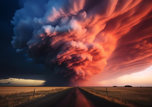 Les nuages de tempête sur l'Idaho dans le style de C. Johnson