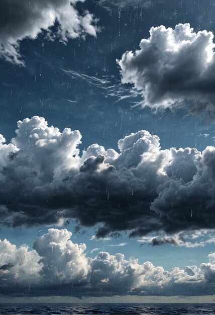 Photo nuages de texture du ciel motif d'arrière-plan une mer orageuse avec des nuages et de la pluie