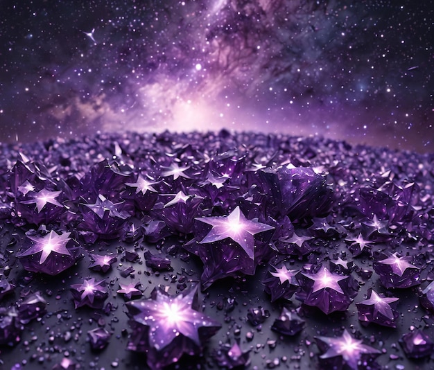 Photo nuages de texture de fond motif d'étoiles violettes dans le ciel nocturne