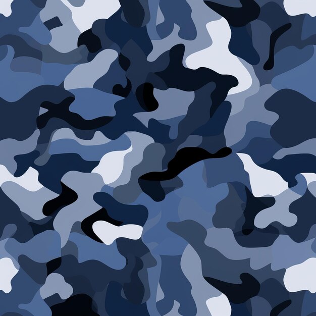 Des nuances de furtivité Un bleu marine Noir et gris Camo Motif répétitif sans couture