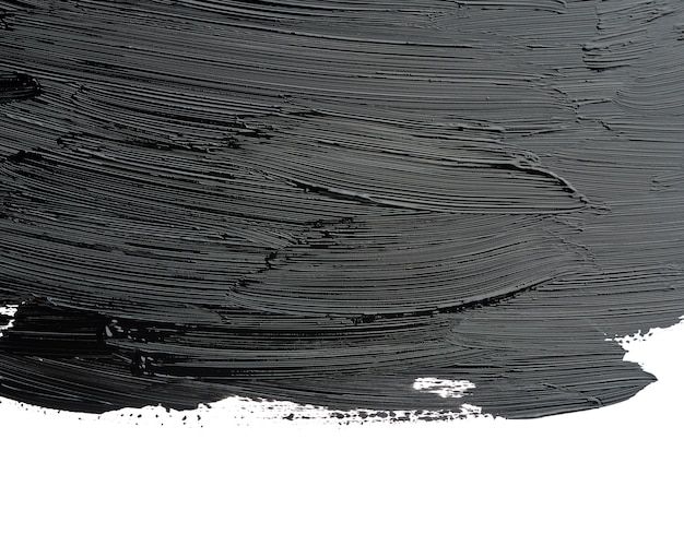Nuancier de peinture acrylique tachée de noir isolé sur fond blanc, gros plan