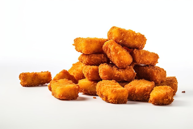 Photo des nuggets de poulet frais sur fond blanc