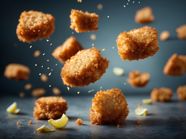 Les nuggets de poulet sont un aliment populaire fabriqué à partir de petits morceaux de viande de poulet panée ou battue.