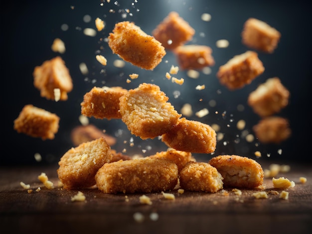 Les nuggets de poulet sont un aliment populaire fabriqué à partir de petits morceaux de viande de poulet panée ou battue.