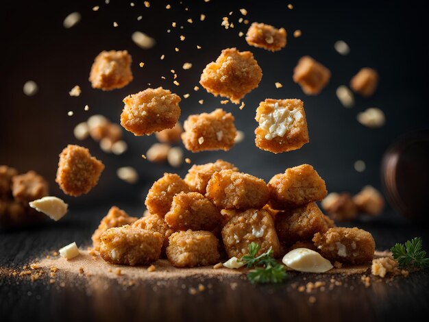 Les nuggets de poulet sont un aliment populaire fabriqué à partir de petits morceaux de viande de poulet panée ou battue.