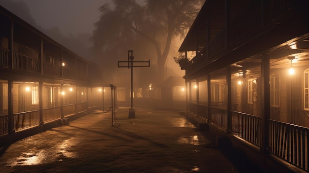 Nuit brumeuse dans un dortoir traditionnel