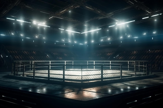 Photo la nuit de la cage du championnat de mma