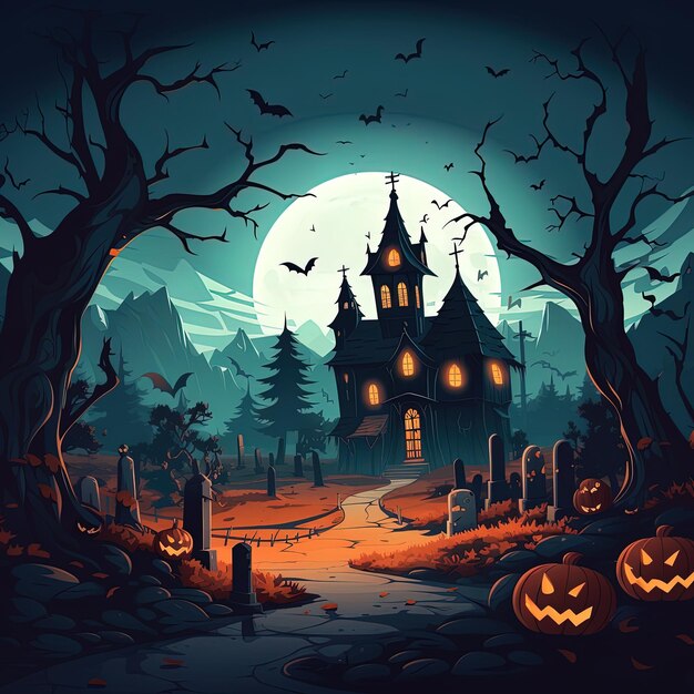 Photo une nuit effrayante d'halloween