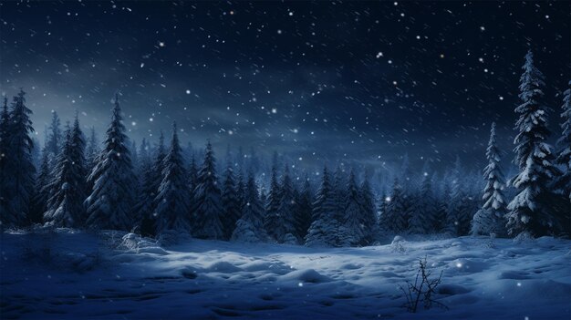 une nuit d'hiver avec beaucoup de couverture de neige