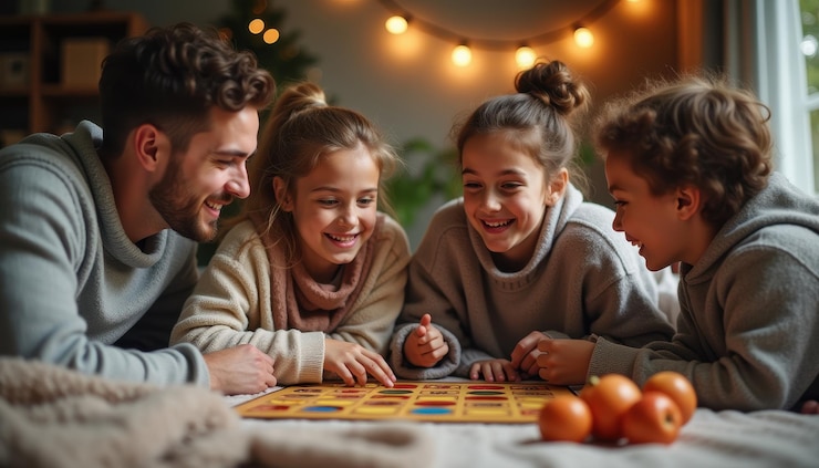 Photo nuit de jeux de société en famille