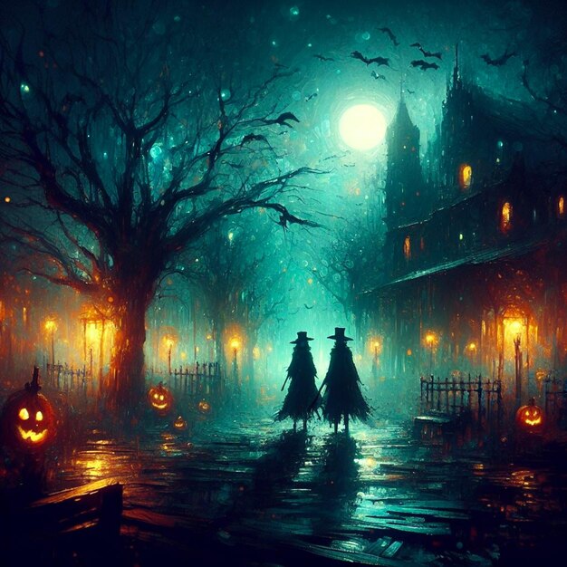 Photo la nuit mystique d'halloween