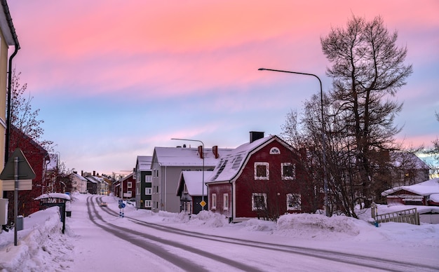 Nuit polaire à kiruna en laponie suède