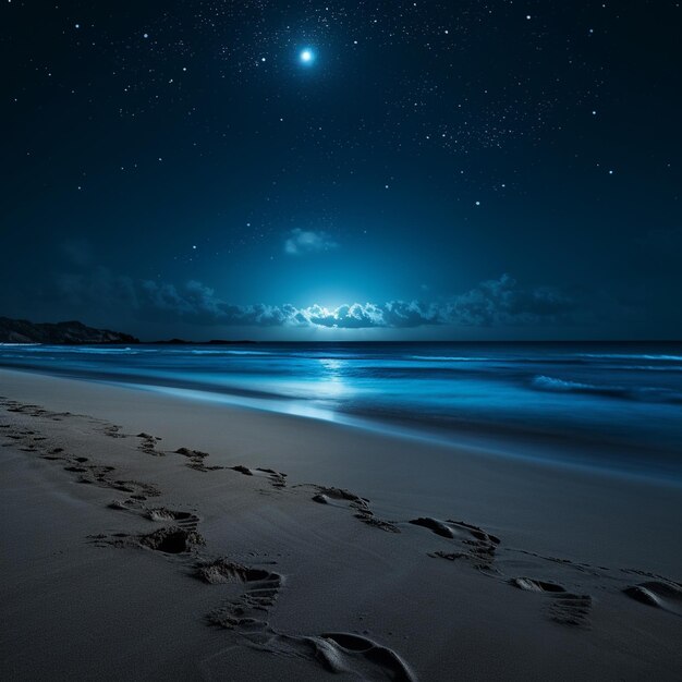 Nuits de plage minimalistes Sérénité de minuit