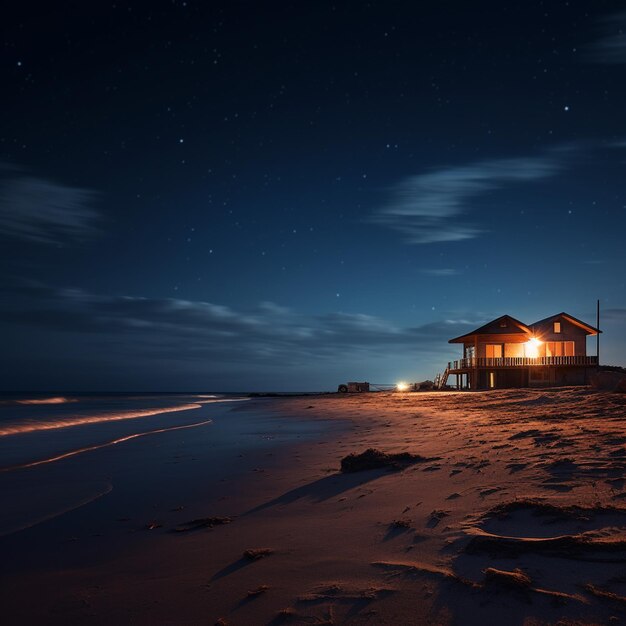 Nuits de plage minimalistes Sérénité de minuit