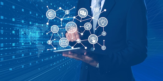 Numérisation des processus d'entreprise et réseau conceptuel du plan technologique de transformation numérique
