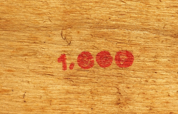 Numéro 1000 sur bois