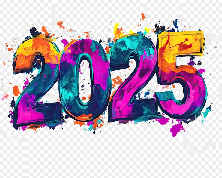 Photo le numéro de l'année est écrit en lettres colorées