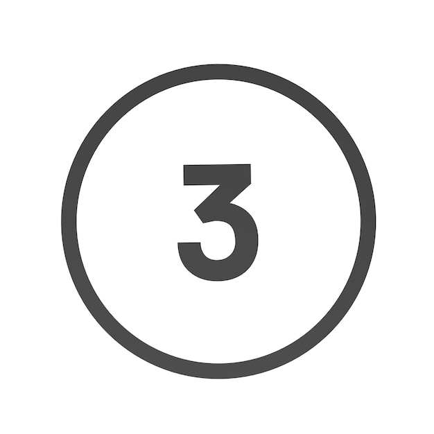 Numéro gris 0 dans un cercle sur un fond blanc Nombres et chiffres Numérotation Rendering d'une image