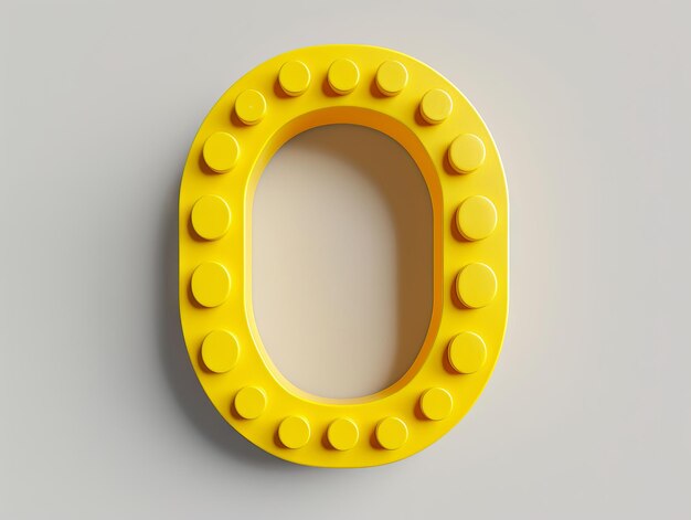 Un numéro de lego jaune sur un fond blanc