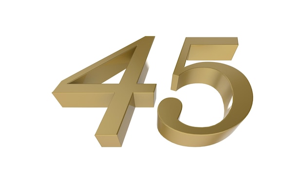 Numéro d'or 3d 45 rendu d'illustration