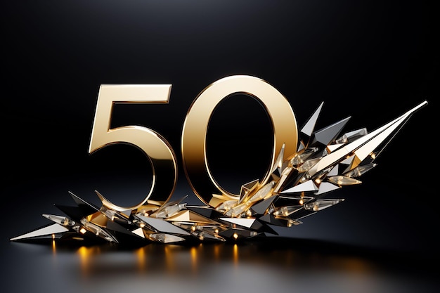 un numéro d'or 50 est affiché sur fond noir