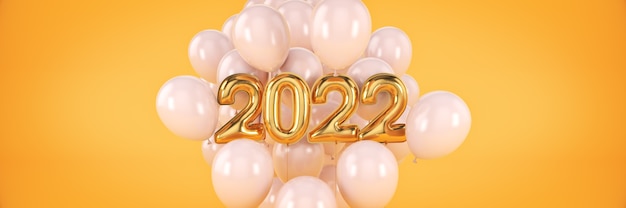 Numéros pour la bonne année 2022 Ballons à l'hélium numéros en aluminium Ballons de Noël 2022